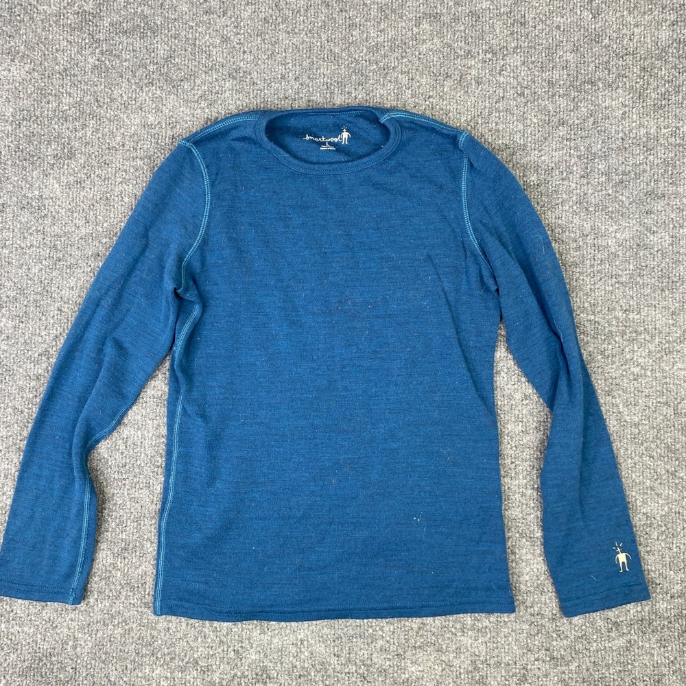 Smartwool Kids Merino 250 Base Layer Crew Blue Long Sleeve Top SN110 Size L